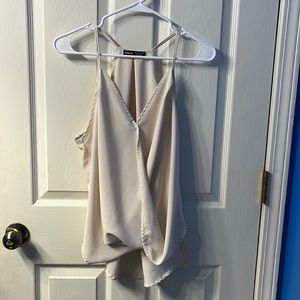 Cream crossover tank top